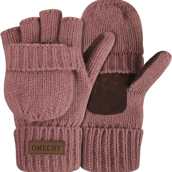Other - Winter Knitted Fingerless Wool Gloves Thermal Insulation Warm Convertible Mitten